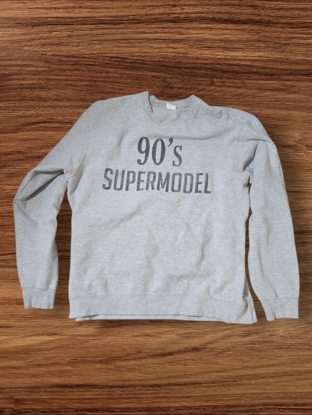 Port And Company Light Gray '90's Supermodel' Oversized Crewneck Sweatshirt